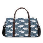 Cute White Shark Pattern Print Duffle Bag