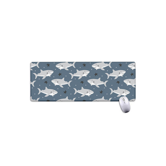 Cute White Shark Pattern Print Extended Mouse Pad