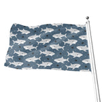 Cute White Shark Pattern Print Flag