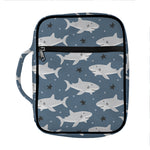 Cute White Shark Pattern Print Front Pocket Bible Bag