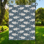 Cute White Shark Pattern Print Garden Flag