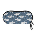 Cute White Shark Pattern Print Glasses Case