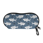 Cute White Shark Pattern Print Glasses Case