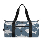 Cute White Shark Pattern Print Gym Bag