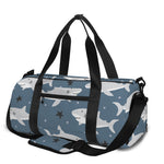 Cute White Shark Pattern Print Gym Bag