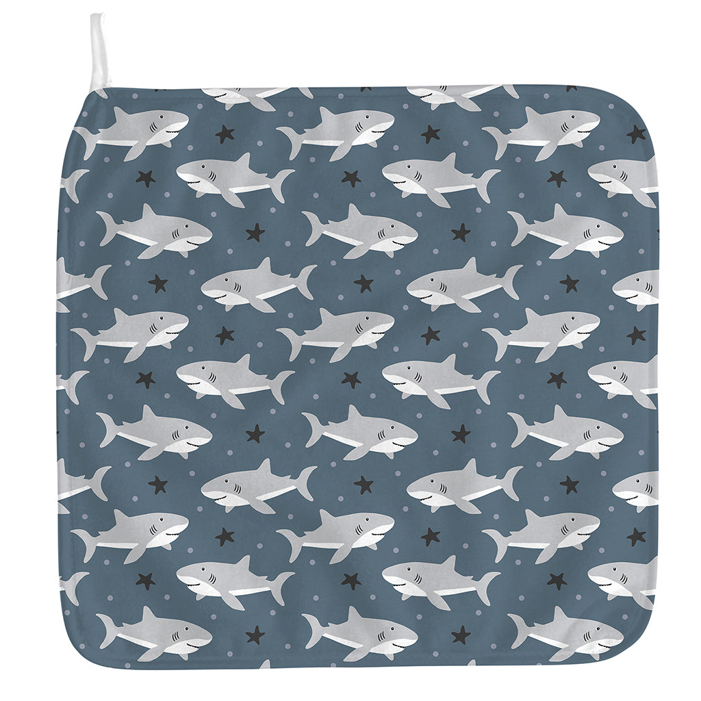 Cute White Shark Pattern Print Hand Towel