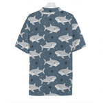 Cute White Shark Pattern Print Hawaiian Shirt