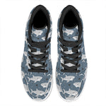 Cute White Shark Pattern Print High Top Leather Sneakers