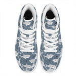 Cute White Shark Pattern Print High Top Leather Sneakers