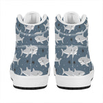 Cute White Shark Pattern Print High Top Leather Sneakers