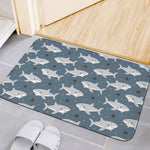 Cute White Shark Pattern Print Indoor Door Mat