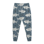 Cute White Shark Pattern Print Jogger Pants