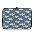 Cute White Shark Pattern Print Laptop Sleeve