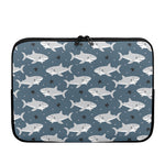 Cute White Shark Pattern Print Laptop Sleeve