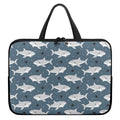Cute White Shark Pattern Print Laptop Sleeve With Handle