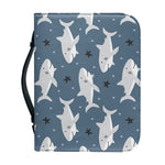 Cute White Shark Pattern Print Leather Bible Cover
