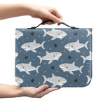 Cute White Shark Pattern Print Leather Bible Cover