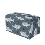 Cute White Shark Pattern Print Leather Tissue Box Cover