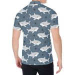 Cute White Shark Pattern Print Men's Shirt