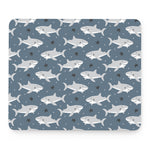 Cute White Shark Pattern Print Mouse Pad