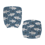 Cute White Shark Pattern Print Office Chair Cover
