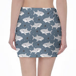 Cute White Shark Pattern Print Pencil Mini Skirt