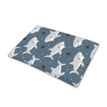 Cute White Shark Pattern Print Pet Cooling Mat Cover