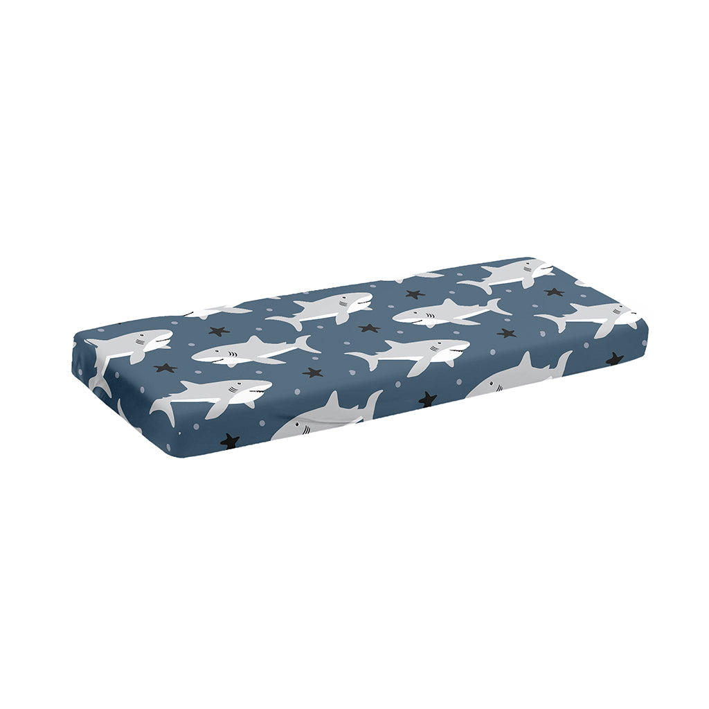 Cute White Shark Pattern Print Piano Keyboard Cover