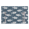 Cute White Shark Pattern Print Placemat