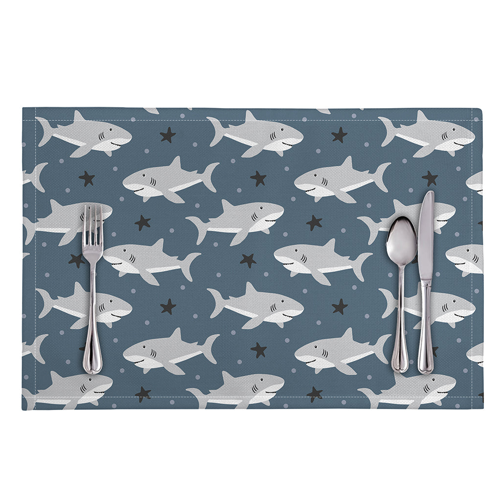 Cute White Shark Pattern Print Placemat