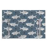 Cute White Shark Pattern Print Placemat