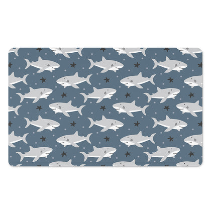 Cute White Shark Pattern Print Polyester Doormat