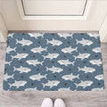 Cute White Shark Pattern Print Rubber Doormat