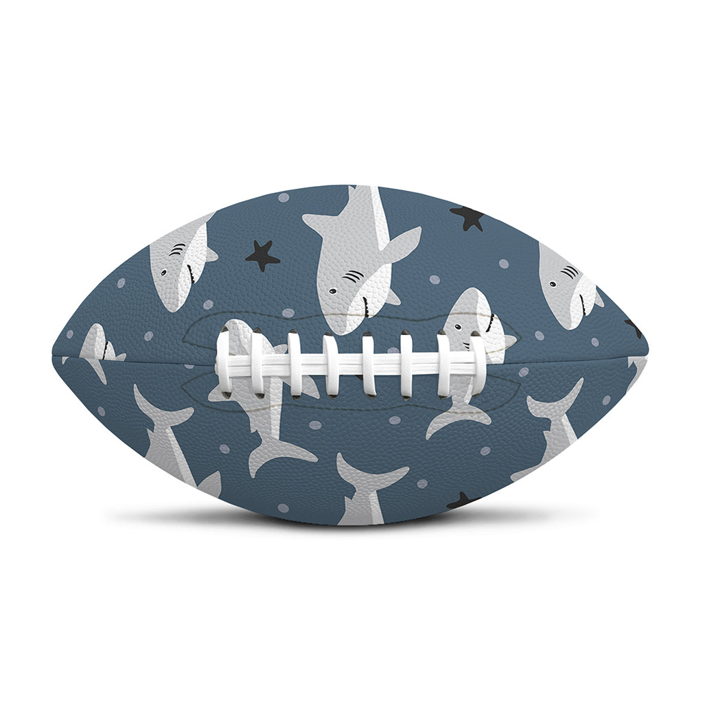 Cute White Shark Pattern Print Rugby Ball