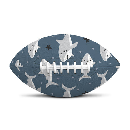 Cute White Shark Pattern Print Rugby Ball