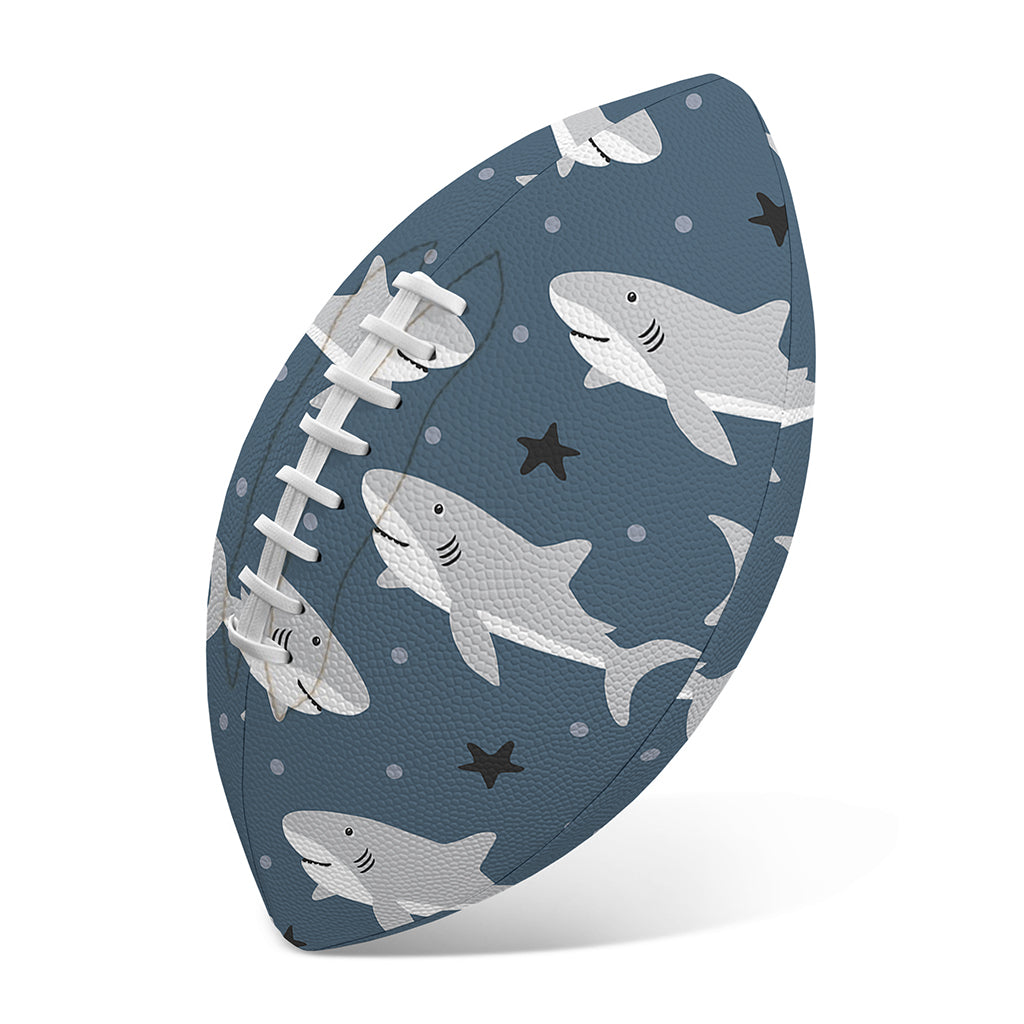 Cute White Shark Pattern Print Rugby Ball