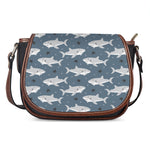 Cute White Shark Pattern Print Saddle Bag
