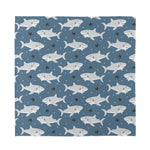 Cute White Shark Pattern Print Silk Bandana