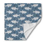 Cute White Shark Pattern Print Silk Bandana