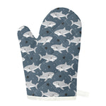 Cute White Shark Pattern Print Single Oven Mitt
