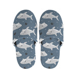 Cute White Shark Pattern Print Slippers