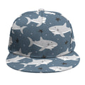 Cute White Shark Pattern Print Snapback Cap