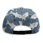Cute White Shark Pattern Print Snapback Cap