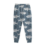 Cute White Shark Pattern Print Sweatpants