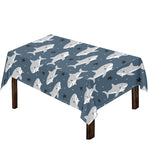 Cute White Shark Pattern Print Tablecloth