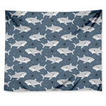 Cute White Shark Pattern Print Tapestry