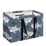Cute White Shark Pattern Print Utility Tote Bag
