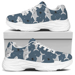 Cute White Shark Pattern Print White Chunky Shoes