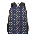 Cute Wizard Pattern Print 17 Inch Backpack