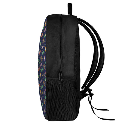 Cute Wizard Pattern Print 17 Inch Backpack